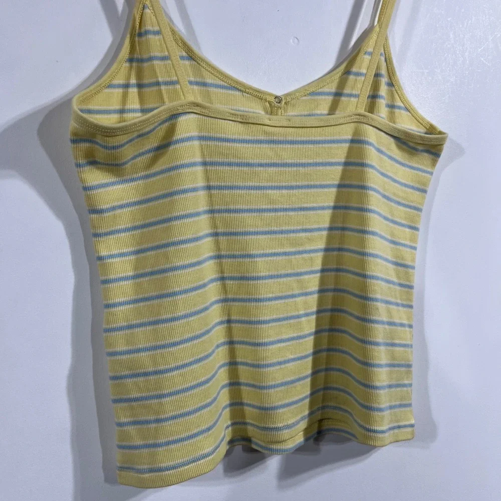 Levis 90s Fisherman‎ Streetwear Striped Ribbed Henley Tank Top Womens Large VTG